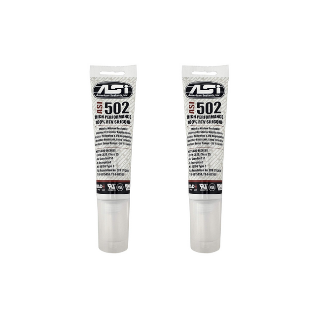 ASI Silicone Sealant 100% RTV - 2.8 oz Squeeze Tube -Clear