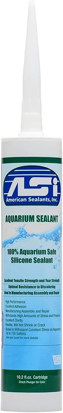 ASI Aquarium Silicone Sealant - 10.2 Fluid oz Cartridge - Clear
