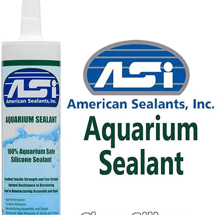 ASI Aquarium Silicone Sealant - 10.2 Fluid oz Cartridge - Clear