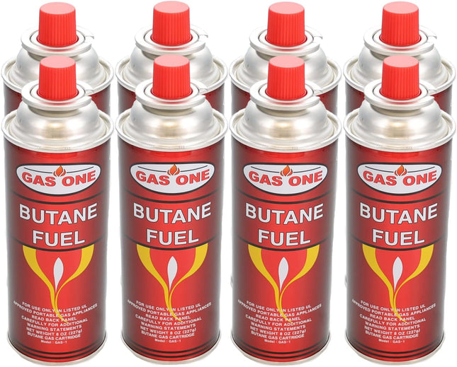 GasOne Butane Fuel 8oz Canister 8 Pack
