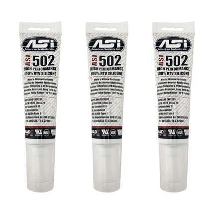 ASI Silicone Sealant 100% RTV - 2.8 oz Squeeze Tube -White