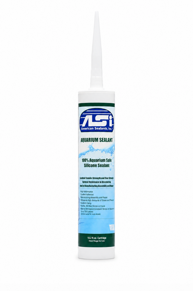 ASI Aquarium Silicone Sealant - Clear - 10.2 Fluid oz Cartridge