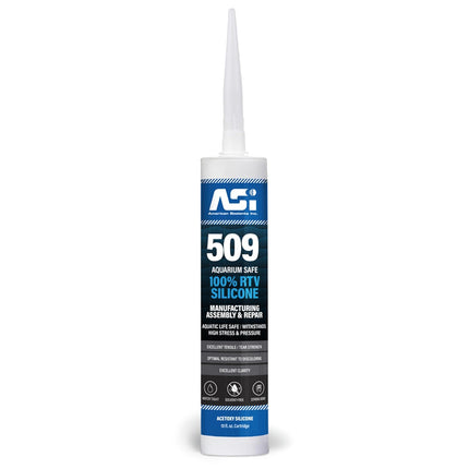 ASI 509 Aquarium Silicone Sealant - BLACK- 10.2 Fluid oz Cartridge