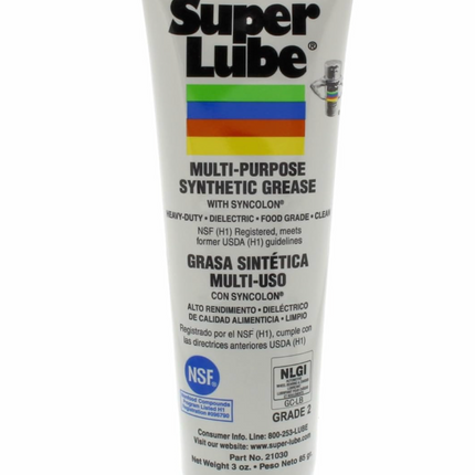 Super Lube 21030 Multi-Purpose Synthetic Grease with Syncolon, 3 0z
