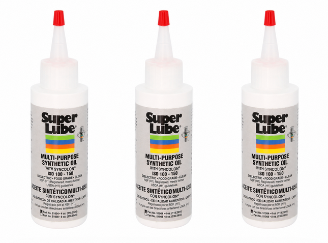 Super Lube 51004 Multi-Purpose Synthetic Oil With Syncolon, 4 oz (Pack Of 3)