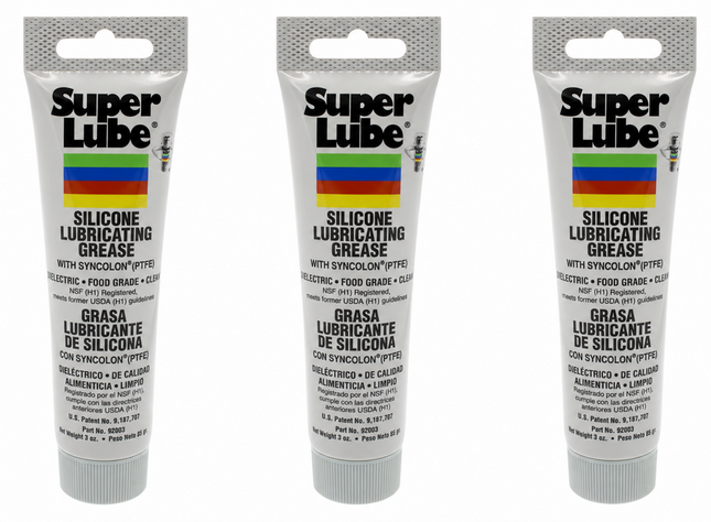 Super Lube 92003 Silicone Lubricating Grease With Syncolon, 3 oz (Pack Of 3)