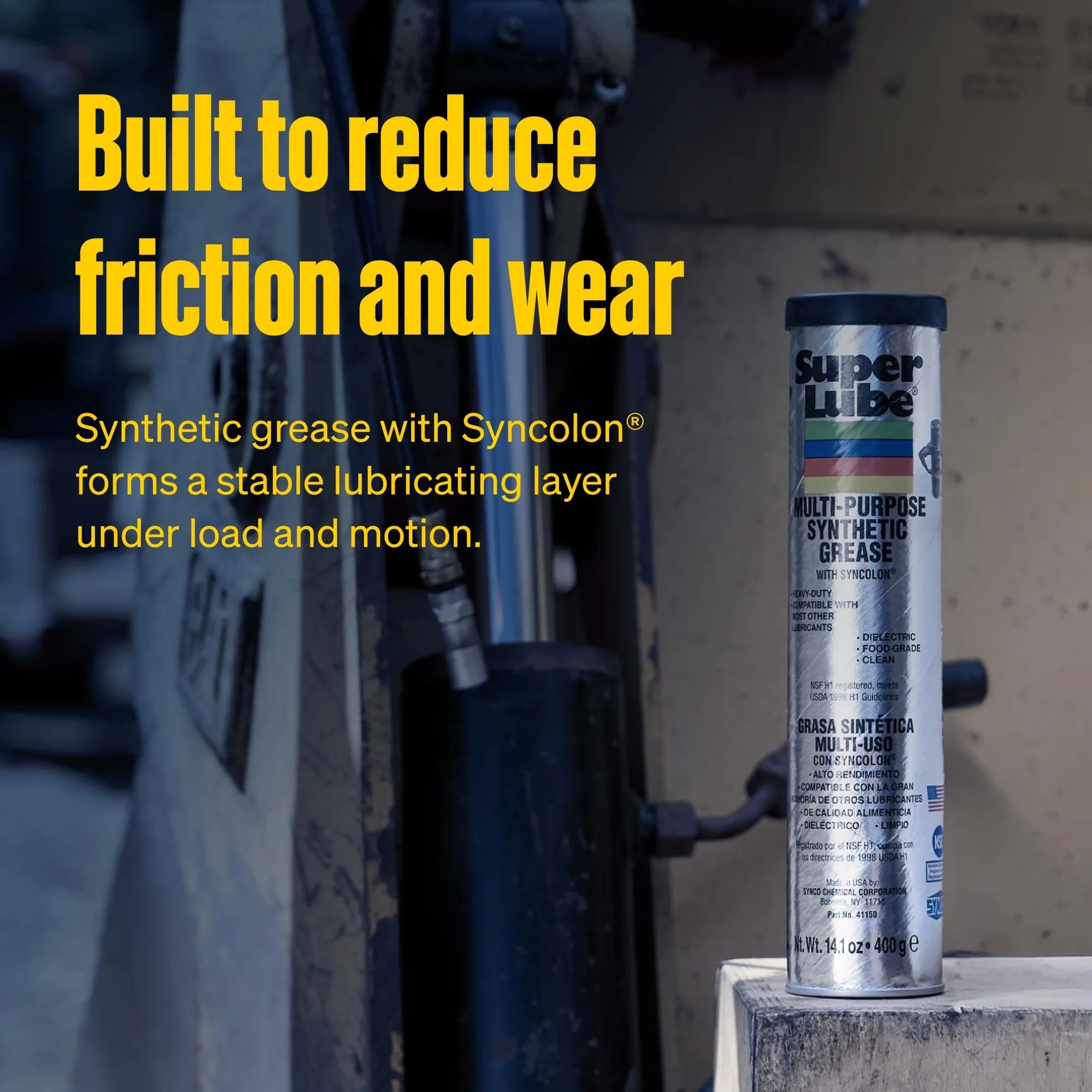 Super Lube 41150 Multi-Purpose Synthetic Grease with Syncolon, 14.1 oz Cartridge – in use