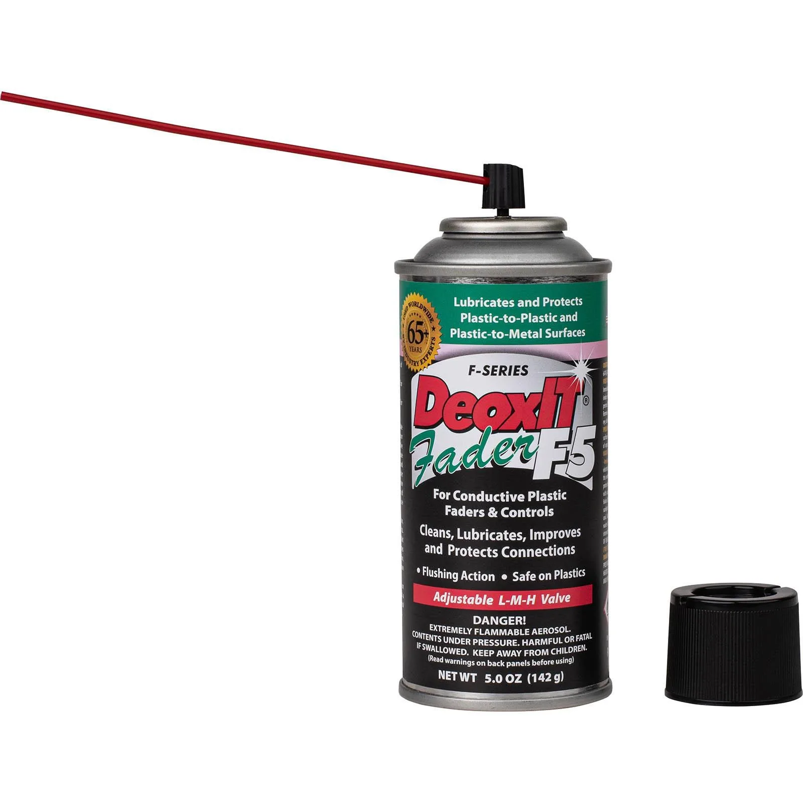 DeoxIT F5S-H6 FaderLube Spray, 5 oz – cap off with straw